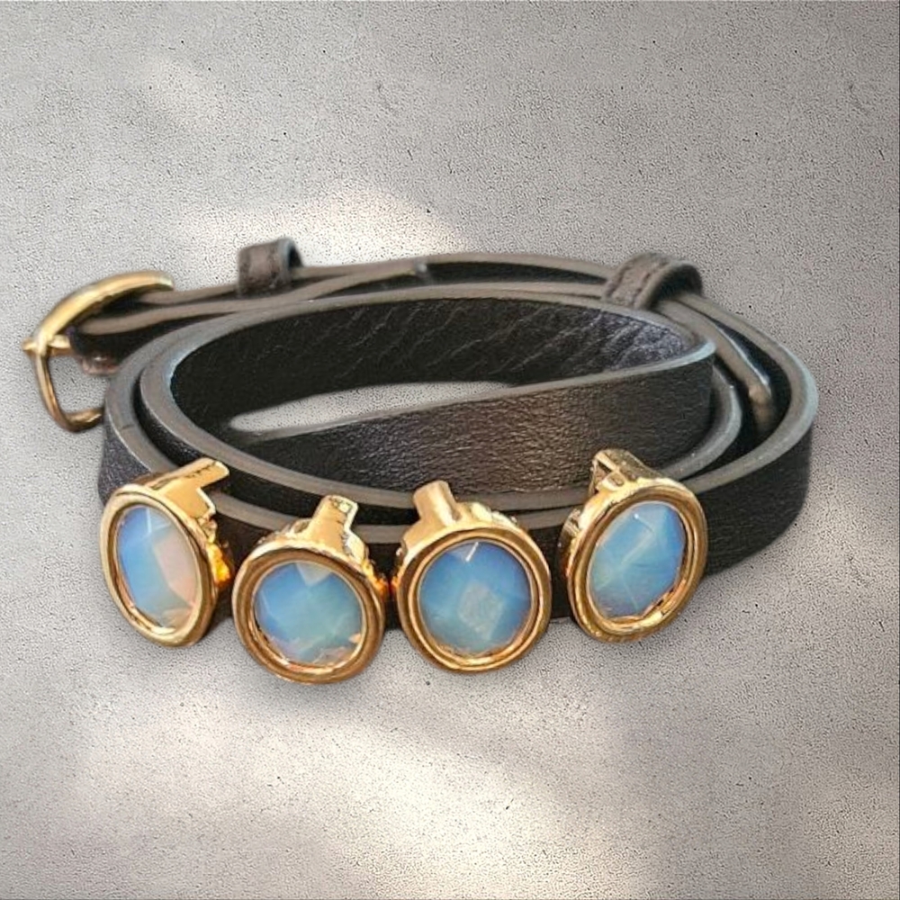 Black Leather Wrap Bracelet